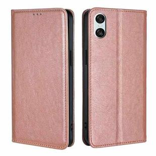 For Sony Xperia 10 VI Gloss Oil Solid Color Magnetic Leather Phone Case(Rose Gold)