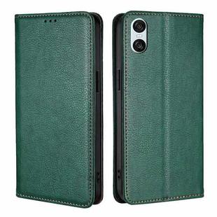 For Sony Xperia 10 VI Gloss Oil Solid Color Magnetic Leather Phone Case(Green)