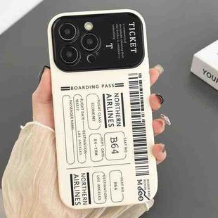 For iPhone 15 Pro Max Ticket Pattern Large Window TPU Phone Case(White)