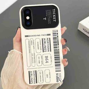 For iPhone X / XS Ticket Pattern Large Window TPU Phone Case(White)