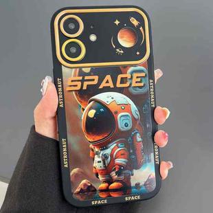 For iPhone 12 Astronaut Pattern Large Window TPU Phone Case(Orange)