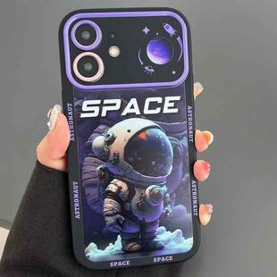 For iPhone 11 Astronaut Pattern Large Window TPU Phone Case(Purple)