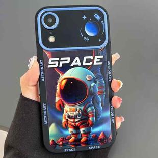 For iPhone XR Astronaut Pattern Large Window TPU Phone Case(Blue)