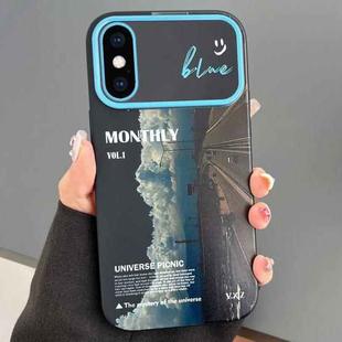 For iPhone X / XS Scenery Pattern Large Window TPU Phone Case(City Highway)