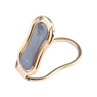 Foldable Metal Ring Buckle Desktop Mobile Phone Holder(Blue)