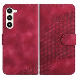 For Samsung Galaxy S24 5G YX0060 Elephant Head Embossed Phone Leather Case with Lanyard(Rose Red)