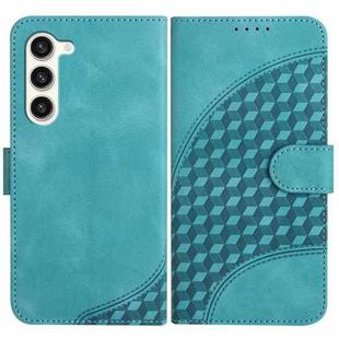 For Samsung Galaxy S24 5G YX0060 Elephant Head Embossed Phone Leather Case with Lanyard(Light Blue)