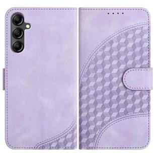 For Samsung Galaxy A15 YX0060 Elephant Head Embossed Phone Leather Case with Lanyard(Light Purple)