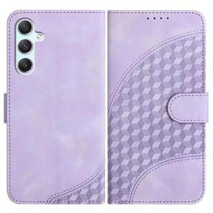 For Samsung Galaxy A34 5G YX0060 Elephant Head Embossed Phone Leather Case with Lanyard(Light Purple)