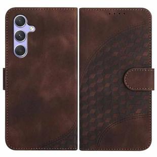 For Samsung Galaxy A54 5G YX0060 Elephant Head Embossed Phone Leather Case with Lanyard(Coffee)