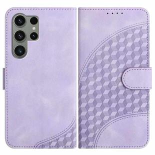 For Samsung Galaxy S23 Ultra 5G YX0060 Elephant Head Embossed Phone Leather Case with Lanyard(Light Purple)