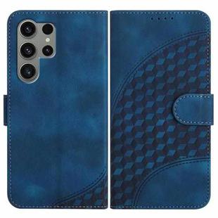 For Samsung Galaxy S23 Ultra 5G YX0060 Elephant Head Embossed Phone Leather Case with Lanyard(Royal Blue)