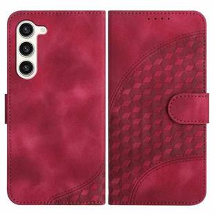 For Samsung Galaxy S23+ 5G YX0060 Elephant Head Embossed Phone Leather Case with Lanyard(Rose Red)