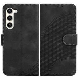 For Samsung Galaxy S23 5G YX0060 Elephant Head Embossed Phone Leather Case with Lanyard(Black)