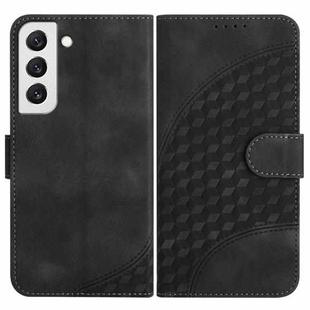 For Samsung Galaxy S22 5G YX0060 Elephant Head Embossed Phone Leather Case with Lanyard(Black)