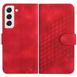 For Samsung Galaxy S22 5G YX0060 Elephant Head Embossed Phone Leather Case with Lanyard(Red)