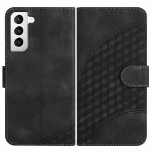 For Samsung Galaxy S21 5G YX0060 Elephant Head Embossed Phone Leather Case with Lanyard(Black)