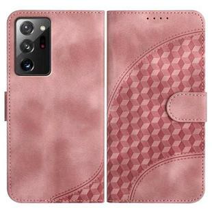 For Samsung Galaxy Note20 Ultra YX0060 Elephant Head Embossed Phone Leather Case with Lanyard(Pink)