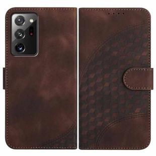For Samsung Galaxy Note20 Ultra YX0060 Elephant Head Embossed Phone Leather Case with Lanyard(Coffee)