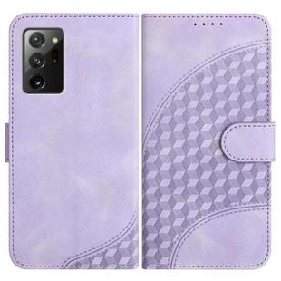 For Samsung Galaxy Note20 YX0060 Elephant Head Embossed Phone Leather Case with Lanyard(Light Purple)