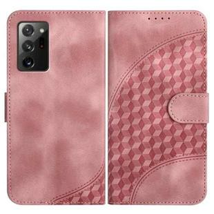 For Samsung Galaxy Note20 YX0060 Elephant Head Embossed Phone Leather Case with Lanyard(Pink)