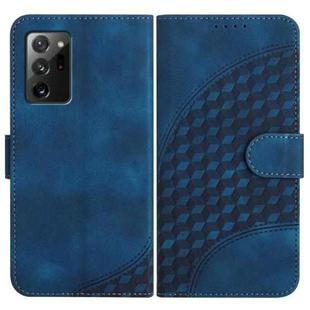 For Samsung Galaxy Note20 YX0060 Elephant Head Embossed Phone Leather Case with Lanyard(Royal Blue)