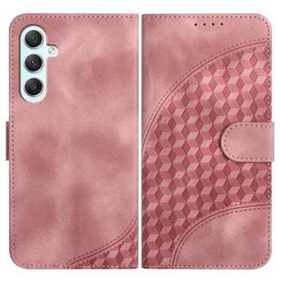 For Samsung Galaxy A35 YX0060 Elephant Head Embossed Phone Leather Case with Lanyard(Pink)