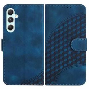 For Samsung Galaxy A35 YX0060 Elephant Head Embossed Phone Leather Case with Lanyard(Royal Blue)