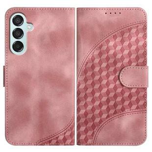 For Samsung Galaxy M15 5G/F15 5G YX0060 Elephant Head Embossed Phone Leather Case with Lanyard(Pink)