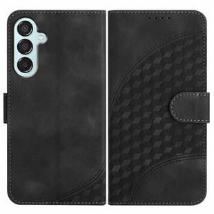 For Samsung Galaxy M15 5G/F15 5G YX0060 Elephant Head Embossed Phone Leather Case with Lanyard(Black)