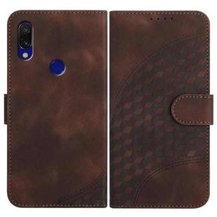 For Xiaomi Redmi 7 YX0060 Elephant Head Embossed Phone Leather Case with Lanyard(Coffee)