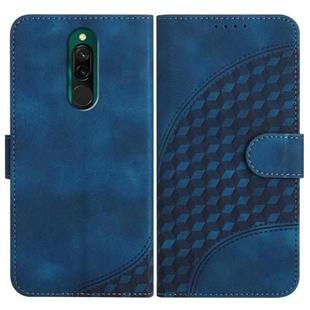 For Xiaomi Redmi 8 YX0060 Elephant Head Embossed Phone Leather Case with Lanyard(Royal Blue)