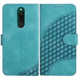 For Xiaomi Redmi 8 YX0060 Elephant Head Embossed Phone Leather Case with Lanyard(Light Blue)