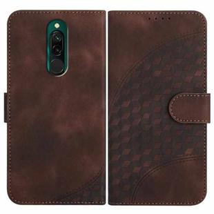 For Xiaomi Redmi 8 YX0060 Elephant Head Embossed Phone Leather Case with Lanyard(Coffee)
