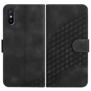 For Xiaomi Redmi 9A/9AT/9i YX0060 Elephant Head Embossed Phone Leather Case with Lanyard(Black)