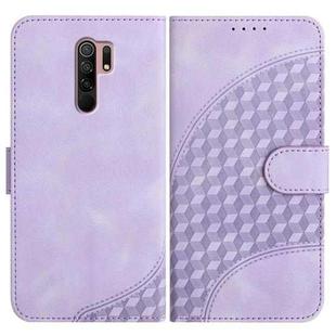 For Xiaomi Redmi 9/9 Prime/Poco M2 YX0060 Elephant Head Embossed Phone Leather Case with Lanyard(Light Purple)