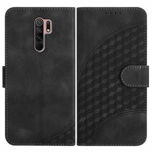For Xiaomi Redmi 9/9 Prime/Poco M2 YX0060 Elephant Head Embossed Phone Leather Case with Lanyard(Black)