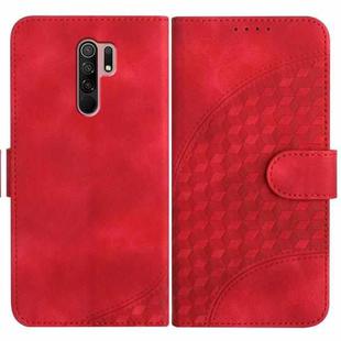 For Xiaomi Redmi 9/9 Prime/Poco M2 YX0060 Elephant Head Embossed Phone Leather Case with Lanyard(Red)