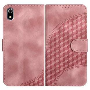 For Xiaomi Redmi 7A YX0060 Elephant Head Embossed Phone Leather Case with Lanyard(Pink)