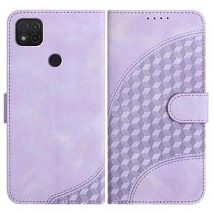 For Xiaomi Redmi 9C/9C NFC/Poco C3 YX0060 Elephant Head Embossed Phone Leather Case with Lanyard(Light Purple)