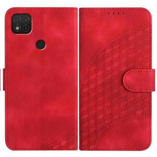 For Xiaomi Redmi 9C/9C NFC/Poco C3 YX0060 Elephant Head Embossed Phone Leather Case with Lanyard(Red)