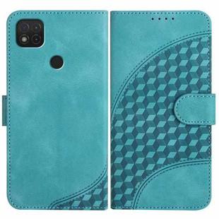 For Xiaomi Redmi 9C/9C NFC/Poco C3 YX0060 Elephant Head Embossed Phone Leather Case with Lanyard(Light Blue)