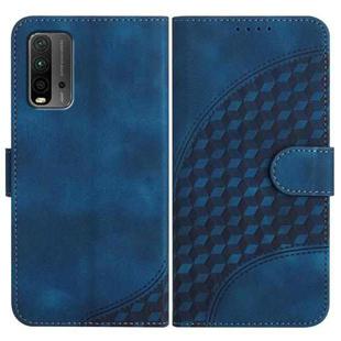 For Xiaomi Redmi 9T/Poco M3 YX0060 Elephant Head Embossed Phone Leather Case with Lanyard(Royal Blue)