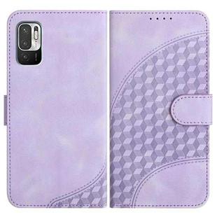 For Xiaomi Redmi 10/10 Prime YX0060 Elephant Head Embossed Phone Leather Case with Lanyard(Light Purple)