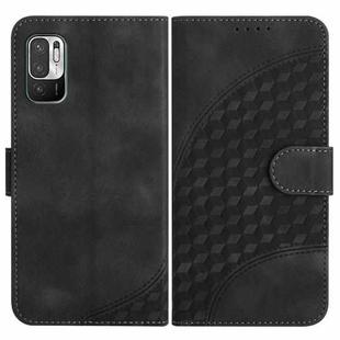 For Xiaomi Redmi 10/10 Prime YX0060 Elephant Head Embossed Phone Leather Case with Lanyard(Black)