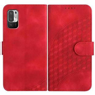 For Xiaomi Redmi 10/10 Prime YX0060 Elephant Head Embossed Phone Leather Case with Lanyard(Red)