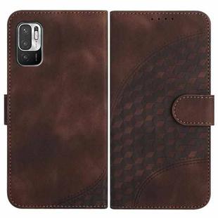 For Xiaomi Redmi 10/10 Prime YX0060 Elephant Head Embossed Phone Leather Case with Lanyard(Coffee)