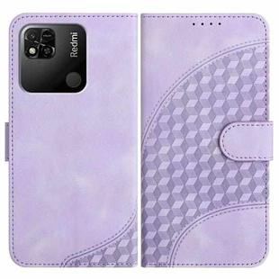 For Xiaomi Redmi 10A 4G YX0060 Elephant Head Embossed Phone Leather Case with Lanyard(Light Purple)
