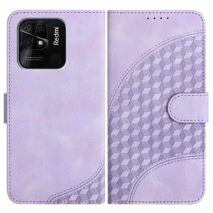For For Xiaomi Redmi 10C 4G Global/10 India YX0060 Elephant Head Embossed Phone Leather Case with Lanyard(Light Purple)