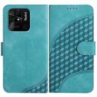 For For Xiaomi Redmi 10C 4G Global/10 India YX0060 Elephant Head Embossed Phone Leather Case with Lanyard(Light Blue)